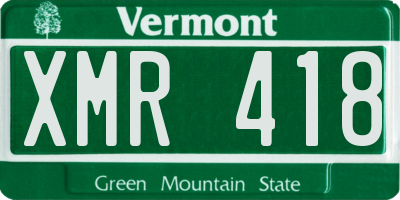 VT license plate XMR418
