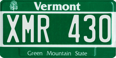 VT license plate XMR430