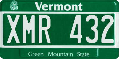 VT license plate XMR432
