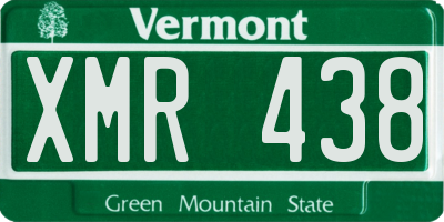 VT license plate XMR438