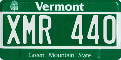 VT license plate XMR440