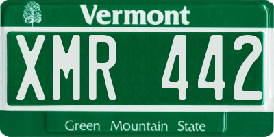 VT license plate XMR442