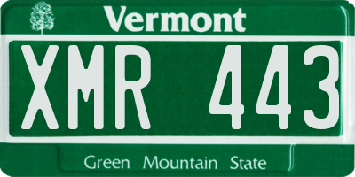 VT license plate XMR443