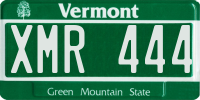 VT license plate XMR444
