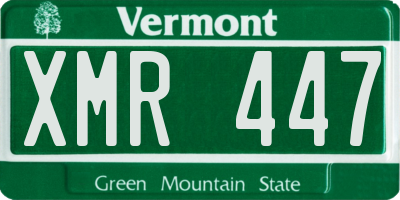VT license plate XMR447