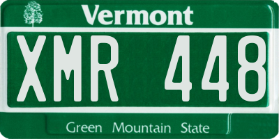 VT license plate XMR448