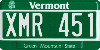 VT license plate XMR451