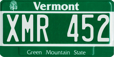 VT license plate XMR452
