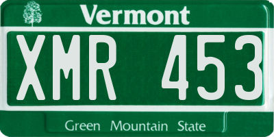 VT license plate XMR453
