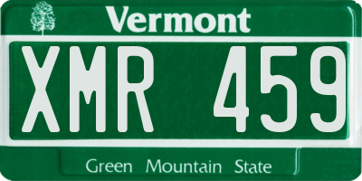 VT license plate XMR459