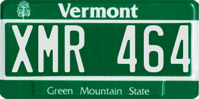 VT license plate XMR464