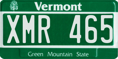 VT license plate XMR465