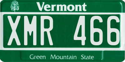 VT license plate XMR466