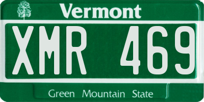 VT license plate XMR469
