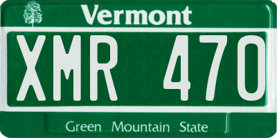 VT license plate XMR470