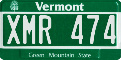 VT license plate XMR474