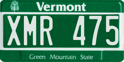 VT license plate XMR475