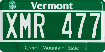 VT license plate XMR477