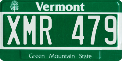 VT license plate XMR479