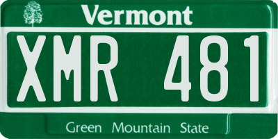 VT license plate XMR481