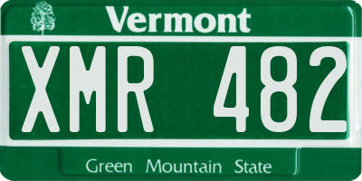 VT license plate XMR482