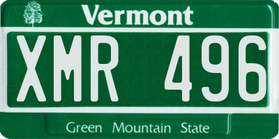 VT license plate XMR496