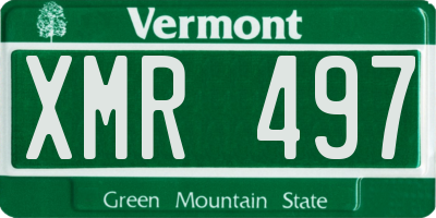 VT license plate XMR497