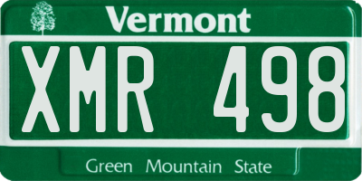 VT license plate XMR498