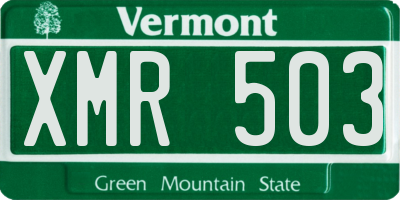 VT license plate XMR503