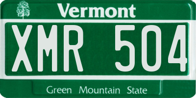 VT license plate XMR504