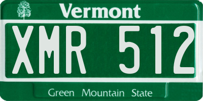 VT license plate XMR512