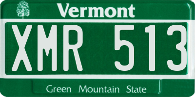 VT license plate XMR513