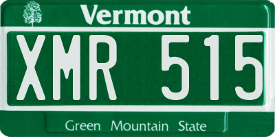 VT license plate XMR515