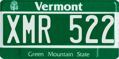 VT license plate XMR522
