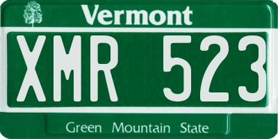 VT license plate XMR523