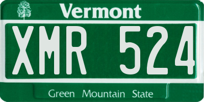 VT license plate XMR524