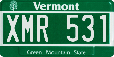 VT license plate XMR531