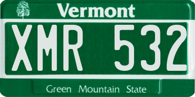 VT license plate XMR532