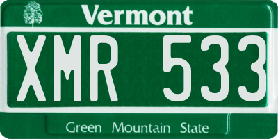 VT license plate XMR533