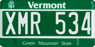 VT license plate XMR534
