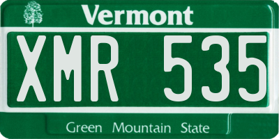 VT license plate XMR535
