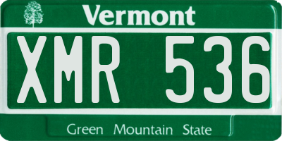 VT license plate XMR536