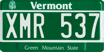 VT license plate XMR537