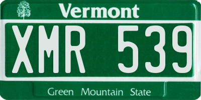VT license plate XMR539
