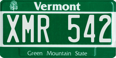 VT license plate XMR542