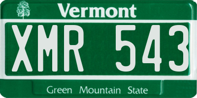 VT license plate XMR543