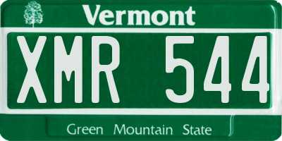 VT license plate XMR544
