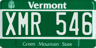 VT license plate XMR546