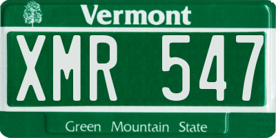 VT license plate XMR547