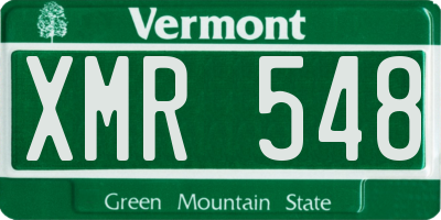 VT license plate XMR548
